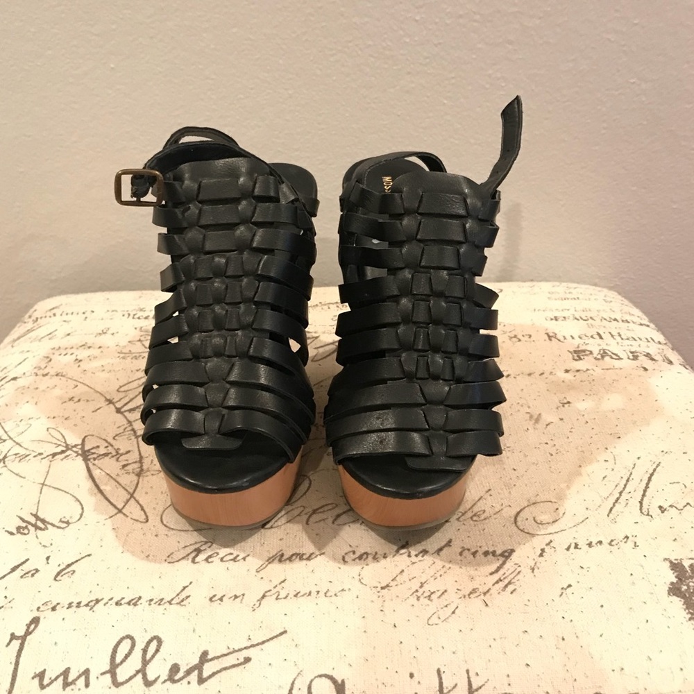 SOLD Black and Brown wedges